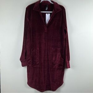 bobi | Velvet SPIN Collar Dress With Pockets Wine
